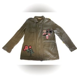 Essue Military Style Jacket with Patches